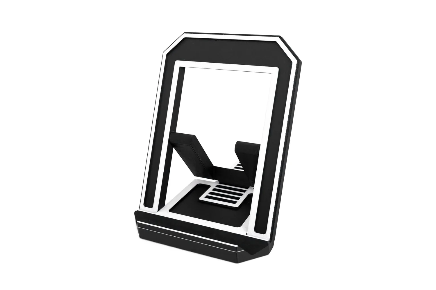 Supporto regolabile per tablet e telefono, bianco e nero